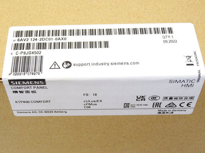 6AV2124-2DC01-0AX0 Siemens PLC , Siemens HMI KTP400 4.3In 16M Colors LED