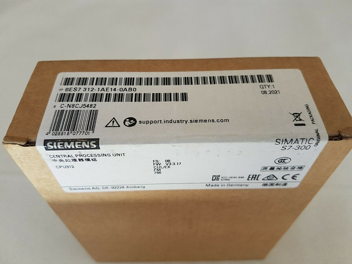 CPU 312 Siemens PLC SIMATIC S7-300 6ES7312-1AE14-0AB0 With MPI