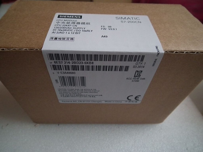 DC Power Supply Siemens PLC 6ES7214-2BD23-0XB8 S7-200CN CPU 224XP 14DI DC / 10DO DC Relay
