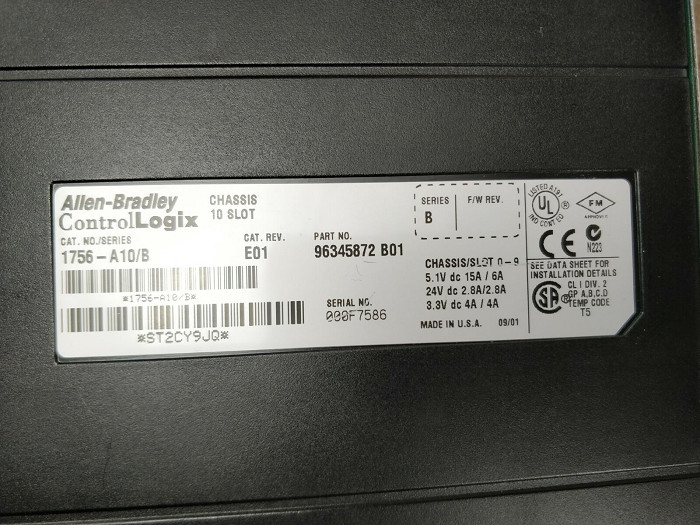 ControlLogix Rockwell Allen Bradley PLC 1756-A10 Input Output Ten Slot