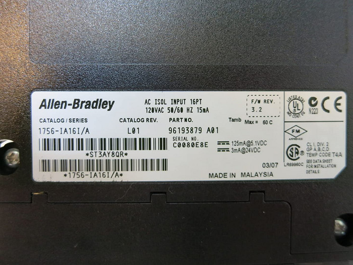 1756-IA16I Rockwell Allen Bradley PLC ,  132V AC Isolated Input Module 16P 36Pin